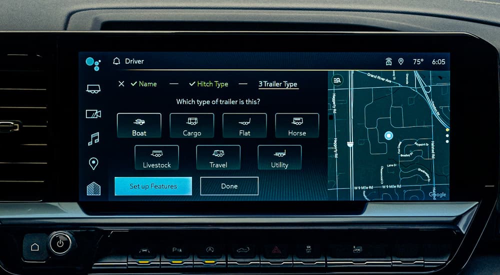 Map feature on the infotainment screen in a 2026 Chevy Silverado 2500HD